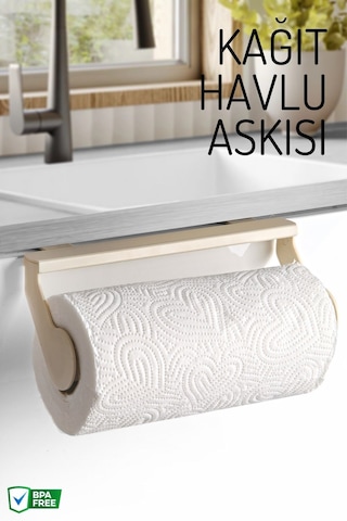 Pratik Kağıt Havlu Askısı Portatif Ve Kullanışlı Tasarım Bej