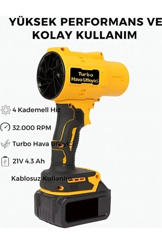 Ahv-18 Turbo Hava Üfleyici 4 Kademe Hız 21v 431w Kablosuz Blower 32.000 Rpm 1