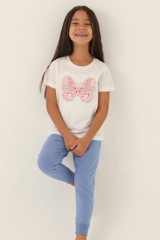 Roly Poly 3390 Butterfly Kız Çocuk Pijama Takımı Krem