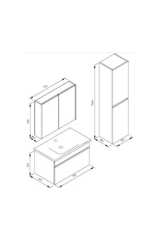 Isvea Trio+ 80 Cm Banyo Dolabı- Tek Çekmeceli