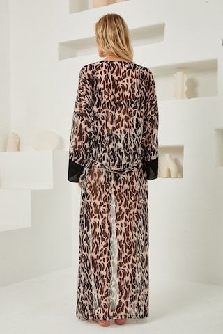 Lapieno Mayo Üzerine Tek Pareo Kimono 4824 Leopar Siyah01 Siyah01