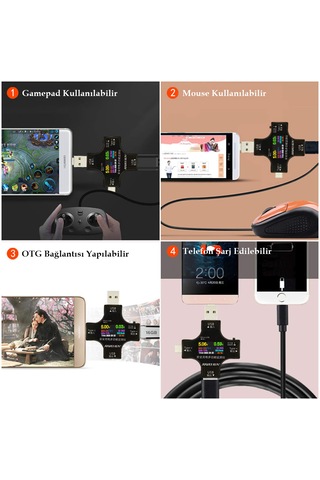 Powermaster Usb / Type-c Dijital Tester Voltmetre Ampermetre Multimetre Ve Otg Test Cihazı