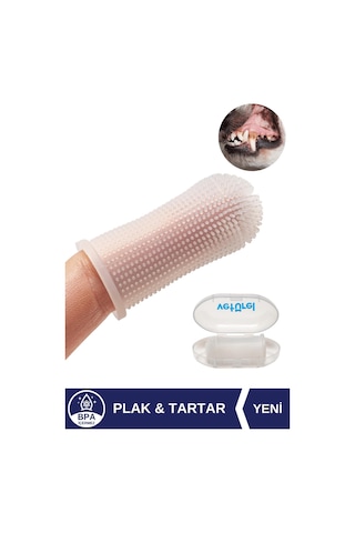 Veturel Köpek Diş Fırçası 360 Yumuşak Parmak Fırça Silikon Fırça Köpek Ağız Kokusu Plak Tartar Diş Eti Bakım