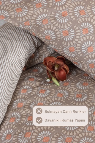 Elart Castor Nevresim Takımı King Size 240x220 Cm Bej Bej