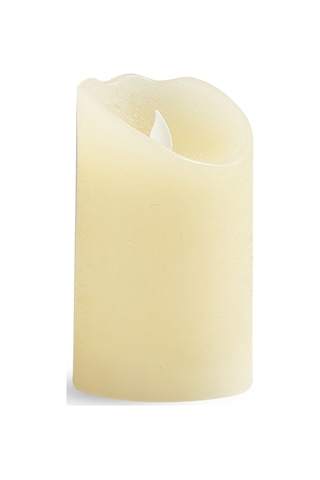 Pasabahce Silindir Led Mum 12.5x7.5 Cm - 1 Adet Krem