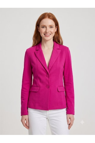 Neden Tekstil Kadın Slim Fit Fuşya Ceket - Pembe