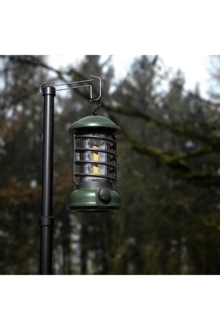 Madfox Vintage Glamping Kamp Lambası 300 Lümen Yeşil Renk Pilli Yeşil