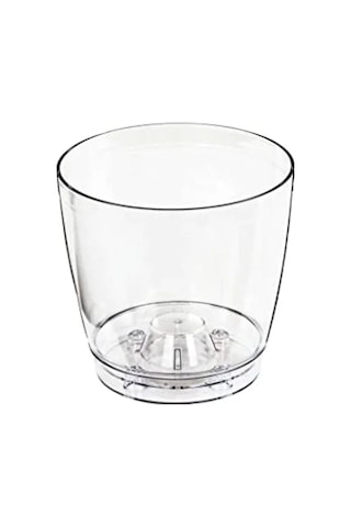 1.6 Litre Şeffaf Orkide Saksısı Özel Drenajlı Alt Tabaklı Ø14-h14 En Sağlıklı Clear Akrilik Plastik