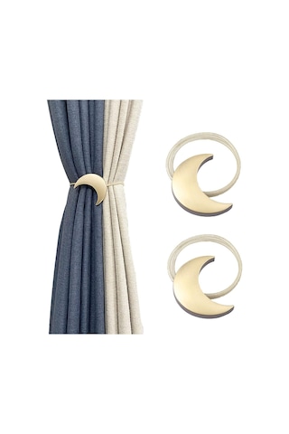 Manyetik Metal Perde Bağları, 1 Çift, Ay Şeklinde Metal Perde Klipsleri, İp, Sanat, Menisküs, Altın, Ev Ofisi İçin Perde Bağları Diğer