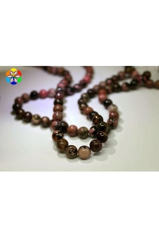 Rodonit Taşı YARIM Dizi 8mm (18cm uzunluğundadır)