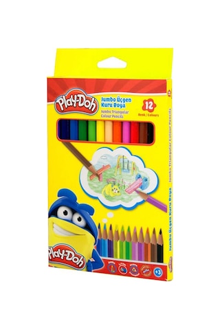Play-doh 12 Renk Jumbo Üçgen Kuru Boya Ku008