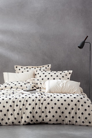 Ecocotton İmre Siyah Çift Kişilik %100 Organik Pamuk Müslin Nevresim Takımı