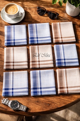 Hepsine Rakip 12 Li Erkek Cep Yaka Mendil Seti 40x40 Cm Pamuklu Mirfatih Lacivert