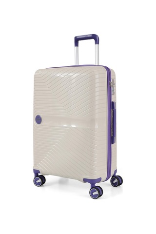 Ççs 5239 Polipropilen Büyük Boy Valiz Beyaz-mor