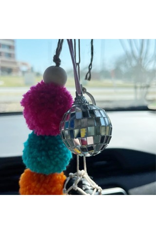 Disko Ball Dikiz Ayna Askı Çok Hafifli String Bling Kolye Araba Partisi Veya Dj Aydınlatma Efektleri