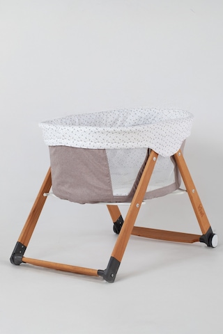 Kiwi Sleeper Anne Yanı Beşik, Portatif, Sallanır, Katlanır, Tekerlekli Bebek Beşiği - Luna Desen Coffe