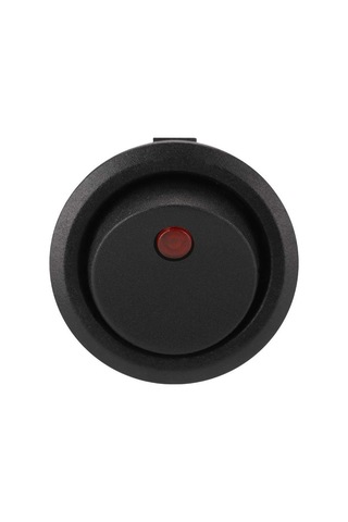12 V Kırmızı Ledli Mini Yuvarlak Anahtar 1-0 Siyah Rocker Switch