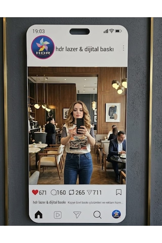 Kişiye - Firmaya Özel Instagram Ayna Düz Ayna