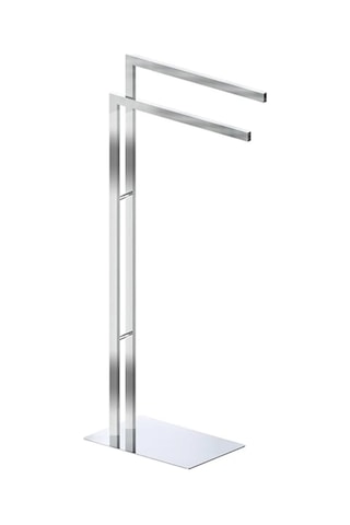 Ayaklı Havluluk, İkili, 38 X 80.5h X 18 Cm -krom Krom