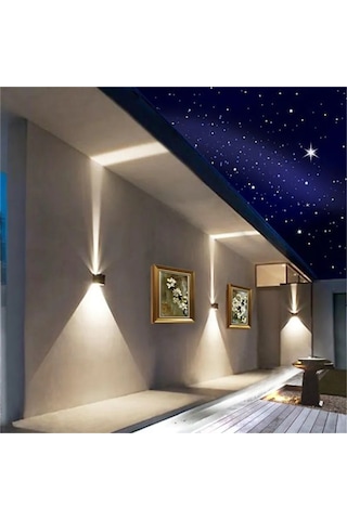 Liangmei Led Duvar Lambası Açık Aplik Balkon Sundurma Işık Bahçe Ahşap
