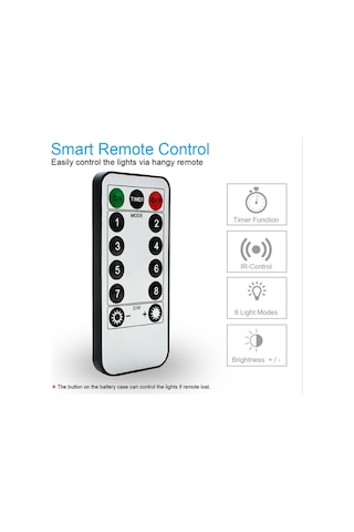 Hombey 10m 100 Led Bakır Tel Işıklı Zincir, 8 Modlu Usb Beslemeli, Islak Ortam Uygun, Kumral Beyaz Işık, Kumanda Kontrollü Ev Dekorasyon Aydınlatması Pil Yok Çok Renkli