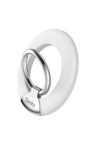 Benks L42 Magnetik Telefon Yüzük Tutucu Aparat ZORE-220192 Beyaz