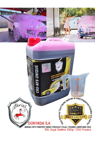 Abrias Nano Fırçasız Cilalı Oto Yıkama Pembe Şampuan 5kg