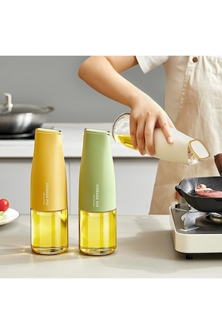 Fortunelane Küçük Mutfak Otomatik Kütle Açık Cam Yağ/soya Sos/sirk Köpürtü Flakonu, Dayanıklı Beyaz, Yağ Tutanmaz Diğer