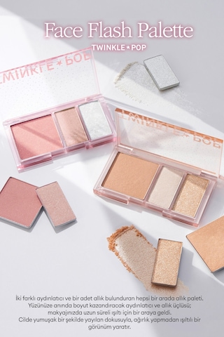 Twinkle Pop Işıltılı Görünüm Veren 3'lü Allık Paleti 01 Oh Coral-Full