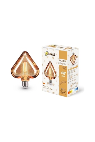 Orbus E27 360LM Kalp Filament Led Ampul Amber