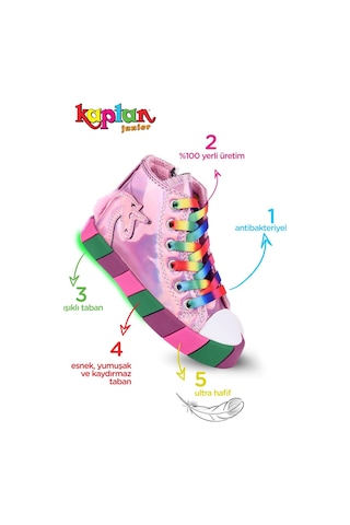 Kaptan Junior Ortopedik Unicorn Işıklı Kız Sneakers Balfk 500 001