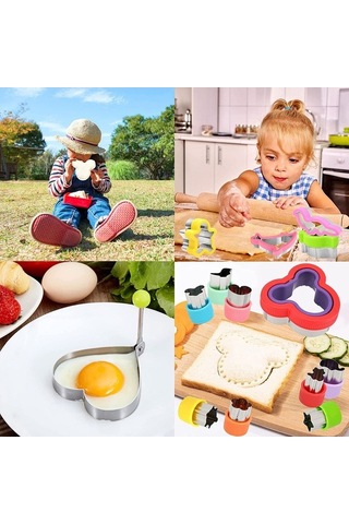 Novahub Eğlenceli Okul Yemekleri İçin Çocuk Sandviç Seti - 32 Parça, Renkli Çok Renkli