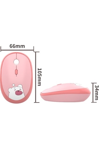 Geezer M2 Hello Bear 2.4g 1600dpi Kablosuz Mouse Mavi Smk-m2