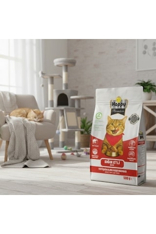 Happy Sığır Etli Kuru Kedi Maması 2 KG
