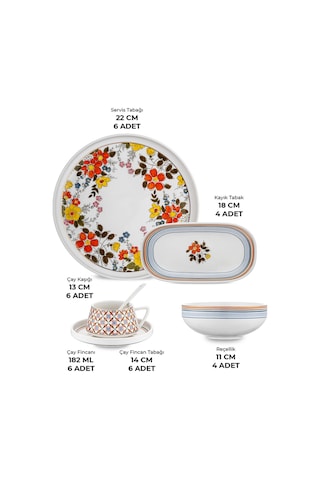 Emsan Teraryum 32 Parça 6 Kişilik Kahvaltı Takımı Çok Renkli