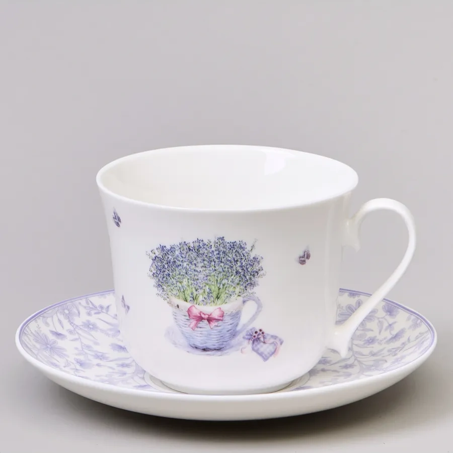 Lefard 450 Ml Hediye Fincan Takımı "lavanta Baharı" Porselen 307757904 Beyaz