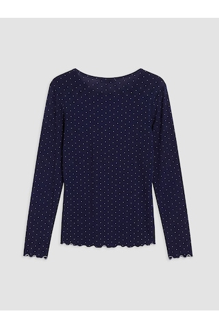 Lcw Dream Lacivert V Yaka Puantiyeli Kadın Pijama Üstü