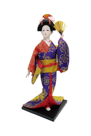 Japon Kimonolu Geyşa Bebek Kabuki Biblo 30 Cm No.9 Anime