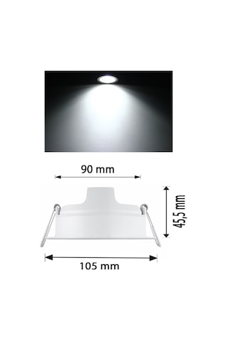 Philips Meson 5,5W Gömme Led Panel 6500K Beyaz Mağaza Spot Lamba (9 cm)