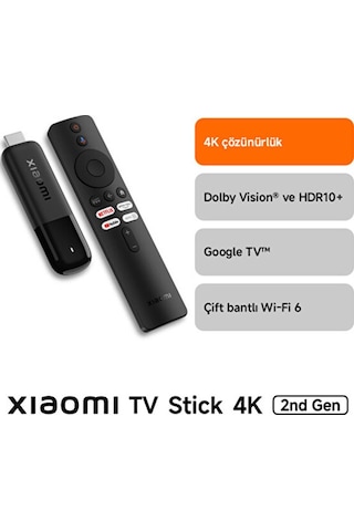 Xiaomi TV Stick 2. Nesil Dolby Vision & HDR10+ 4K 2nd Gen Android Medya Oynatıcı