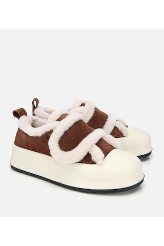 Hotiç Kadın Süet Deri Taba İçi Kürklü Kalın Bantlı Spor Ayakkabı 01ayh316800a370 01ayh316800a370 Taba