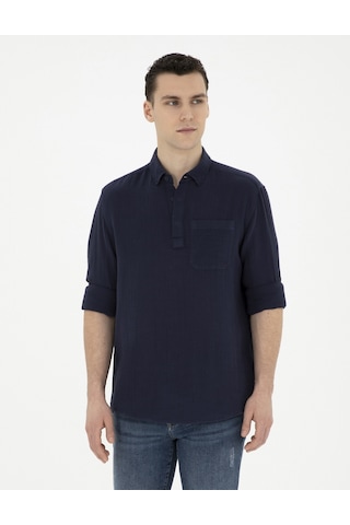 Pierre Cardin Erkek Lacivert Gömlek Desenli 50284592-vr033 Lacivert