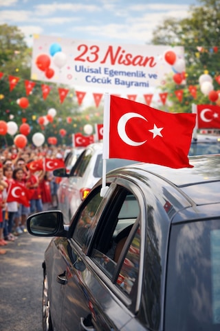 30x45 Cm Konvoy Bayrağı Alpaka Kumaş Dayanıklı, Canlı Renkli Araç Bayrağı 1 Adet Tek Ebat