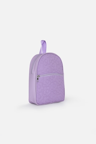 İcone Bag Paraşüt Kumaşlı Çiçek Kapitoneli, Suni Detaylı Sırt Çantası, Kız Çocuk Sırt Çantası Lila