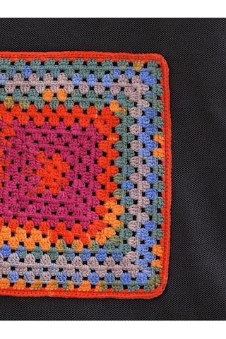 Handream Ebruli Otantik Motif Gri/antrasit Bez Omuz Çantası Gri