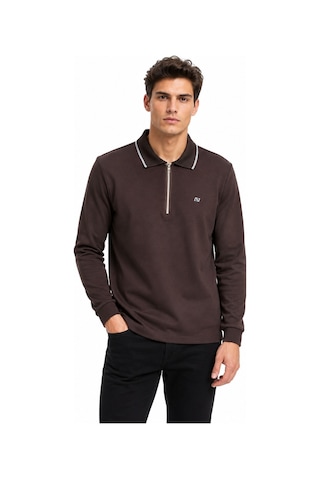 Advante Erkek Mevsimlik Spor Polo Yaka Fermuarlı Sweatshırt Bgl-st05468 Kahve