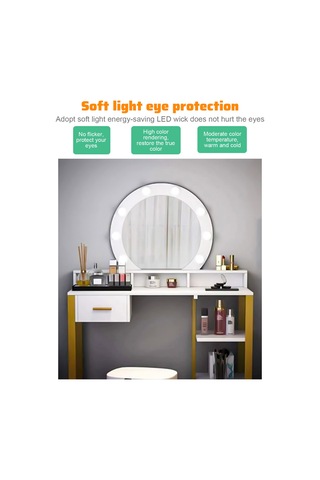 Qingmipy Led Makyaj Aynası Işığı - 3 Renk Tonu, Usb Dokunmatik, Sürekli Parlaklık Ayarlamalı 6 Lümpen