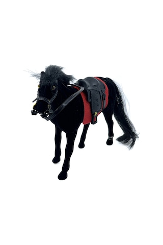Livery Stable - Süvari Eyerli Siyah Oyuncak At