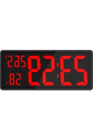 Novahub Suntek Led Dijital Duvar Saati, İç Mekan Sıcaklığı Kırmızı Kırmızı