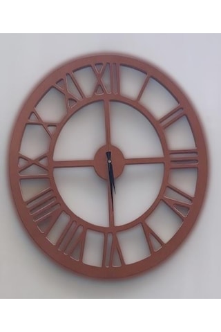 Duvar Saat Ahşap Mdf 60 Cm Model Çapında Doğal Renk Kutuda Sevk El Yapım Doğal Ahşap